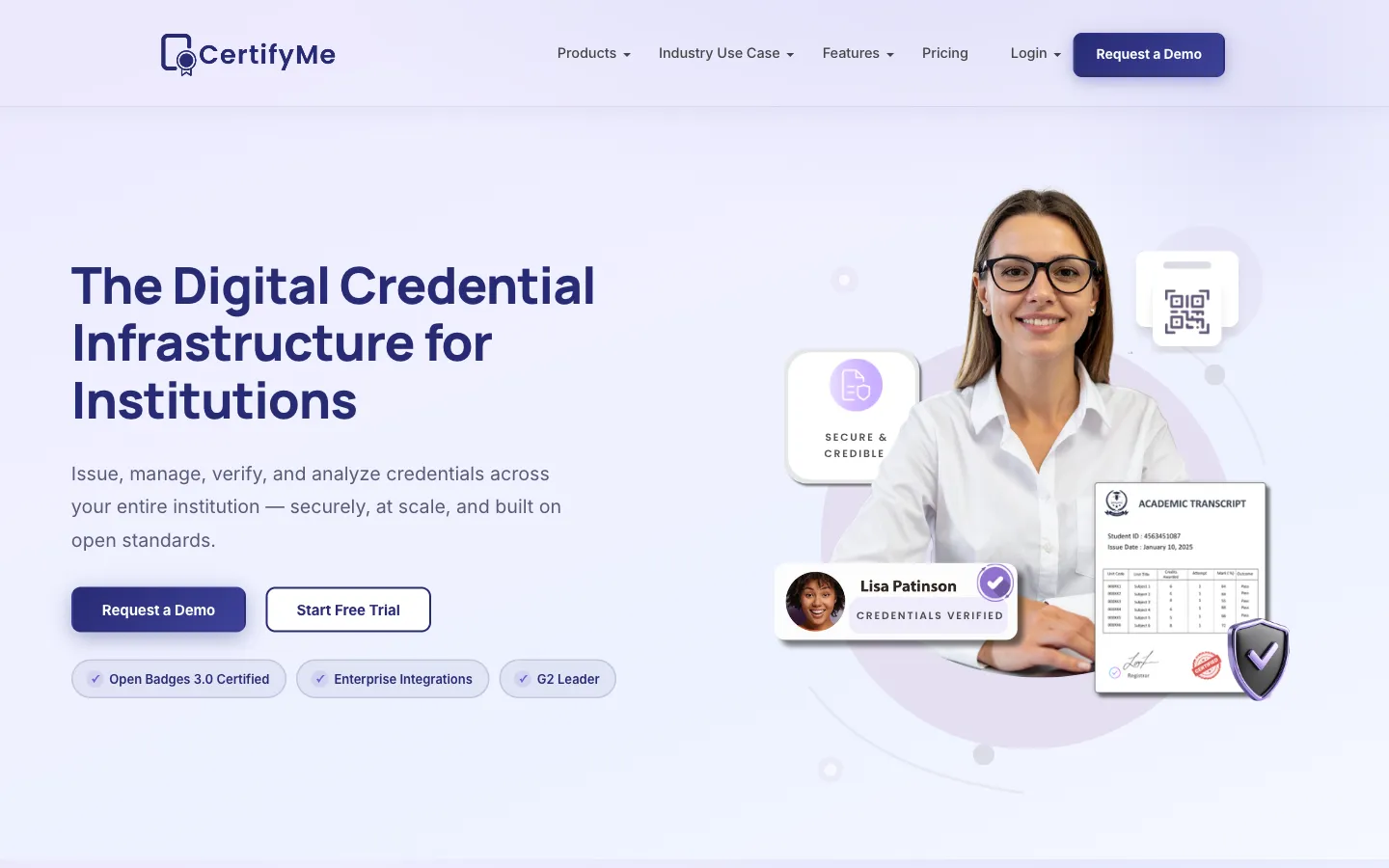 CertifyMe’s public digital credential platform page.